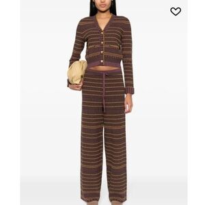 DVF Diane von Furstenberg Gilda patterned-jacquard pants size S